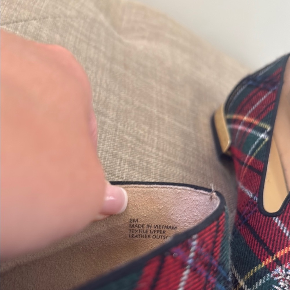 Talbots Red and Green Tartan Flats - Picture 4 of 4
